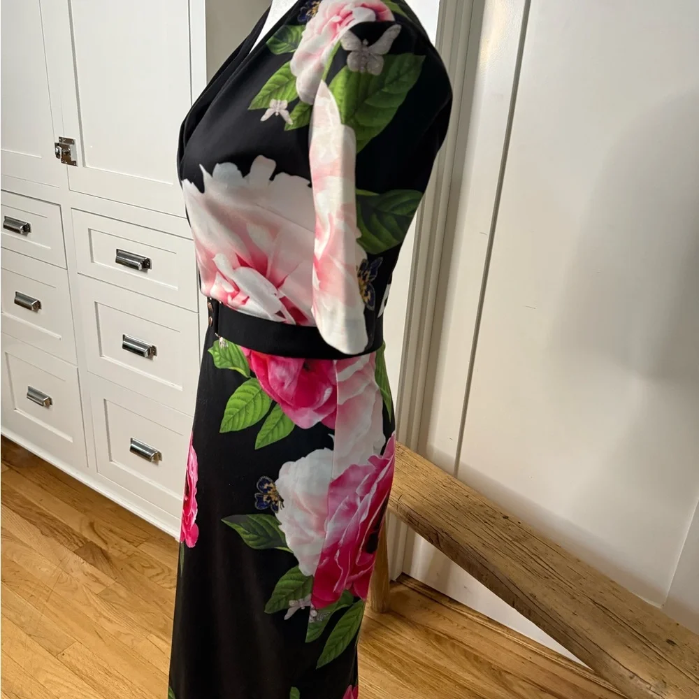 Ted Baker Black Dress with Floral Accents - Picture 2 of 5